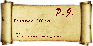 Pittner Júlia névjegykártya